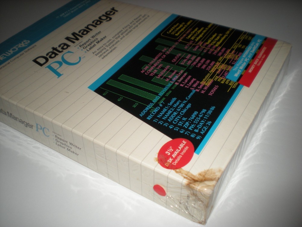Timeworks Data Manager PC dos database new in box 5.25". Slightly water stained