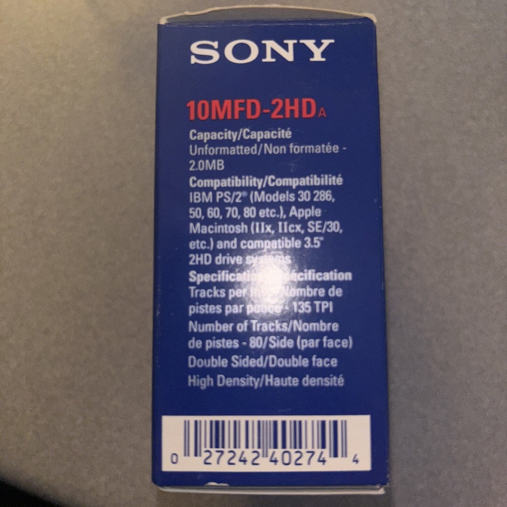 Sony MFD-2HD Micro Floppy Double Sided High Density 7 Pack