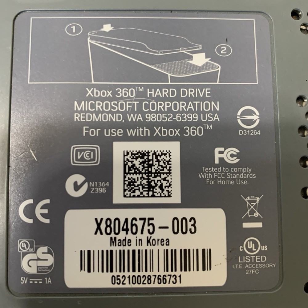 Official Microsoft Xbox 360 Hard Drive HDD External Storage Untested For Parts