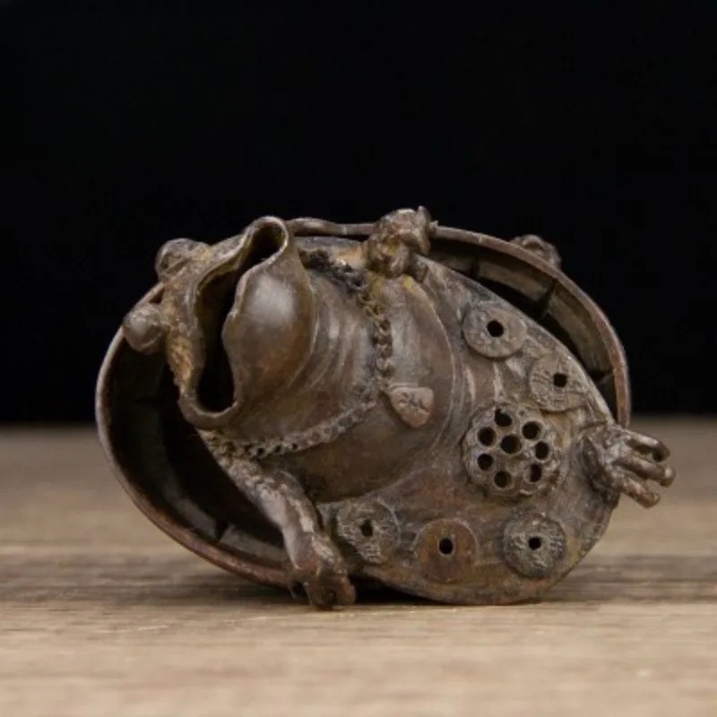 Retro Frog Incense Burner Ornament Bronze Craftwork
