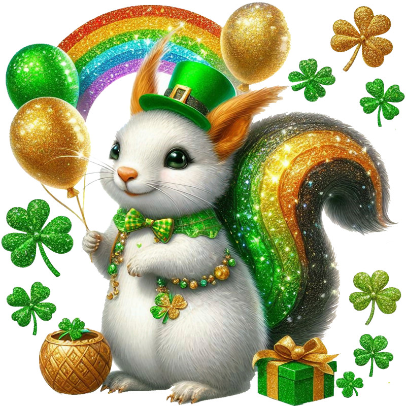 30 Custom Irish Celebration White Squirrel Personalized Address Labels