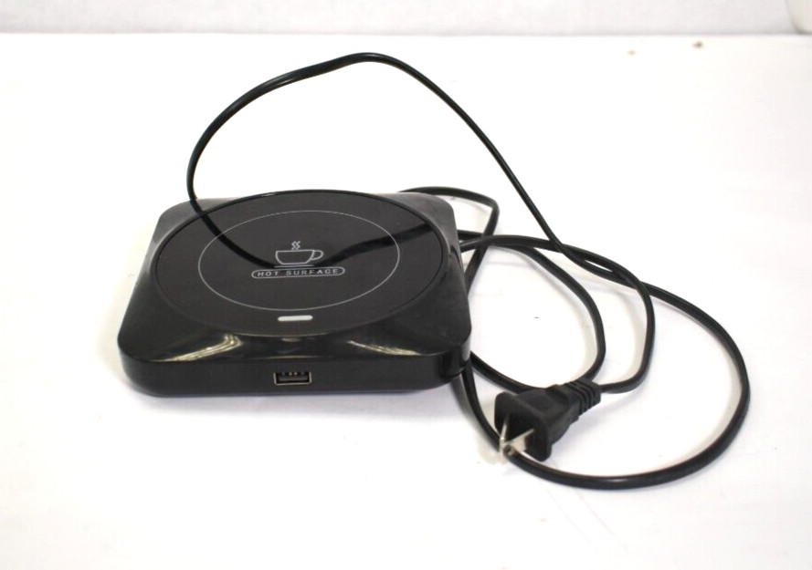 Desktop Coffee Mug Warmer w Smart USB Charging Port Auto On/Off Switch