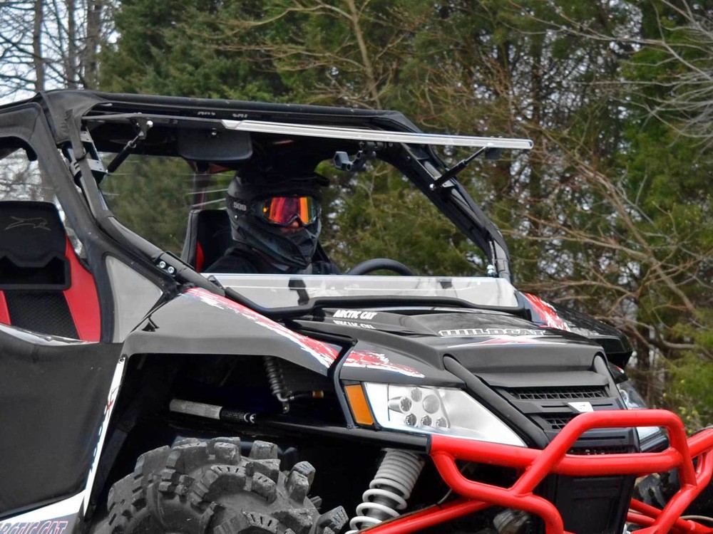 SuperATV Scratch Resistant Flip Windshield for Arctic Cat Wildcat 1000 / 1000 4