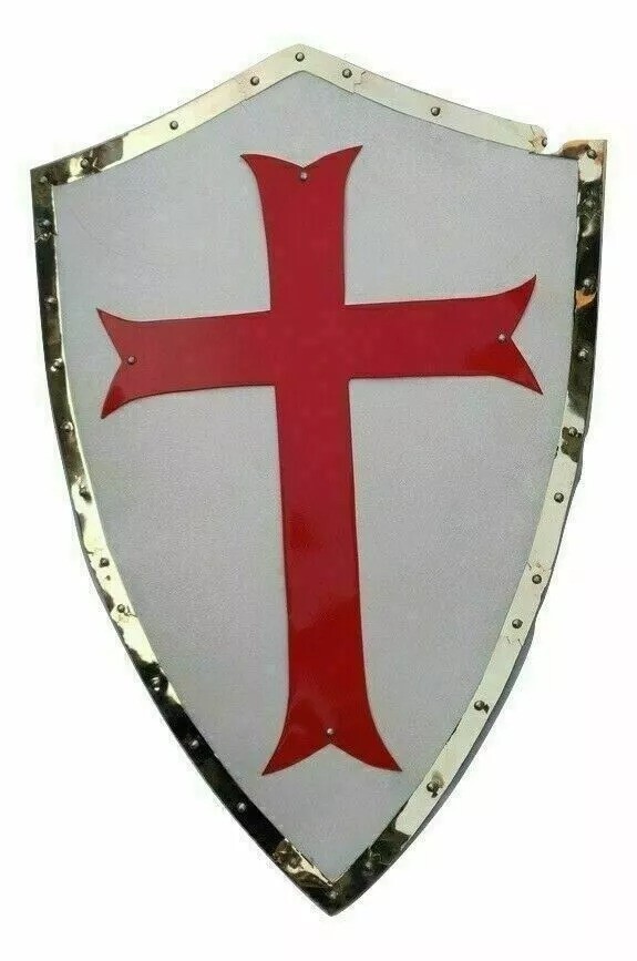 28" Medieval Templar Heater Shield Crusader Protector And Role Play Shield
