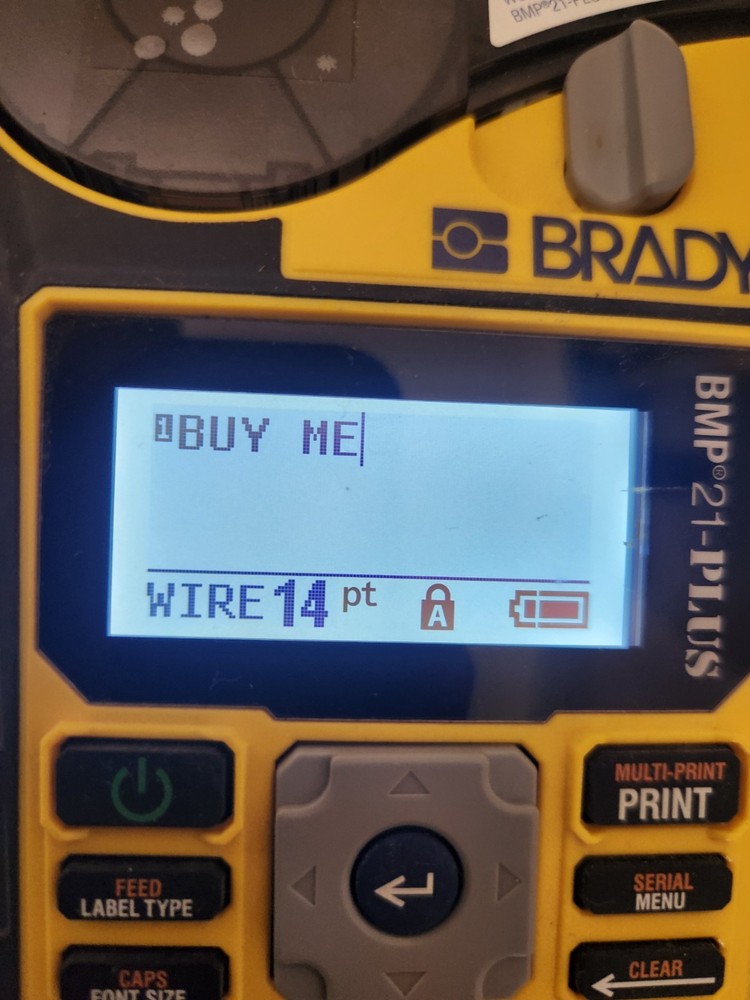 Brady BMP21-PLUS Handheld Label Printer & Battery & EXTRA CART VERY CLEAN WORKS