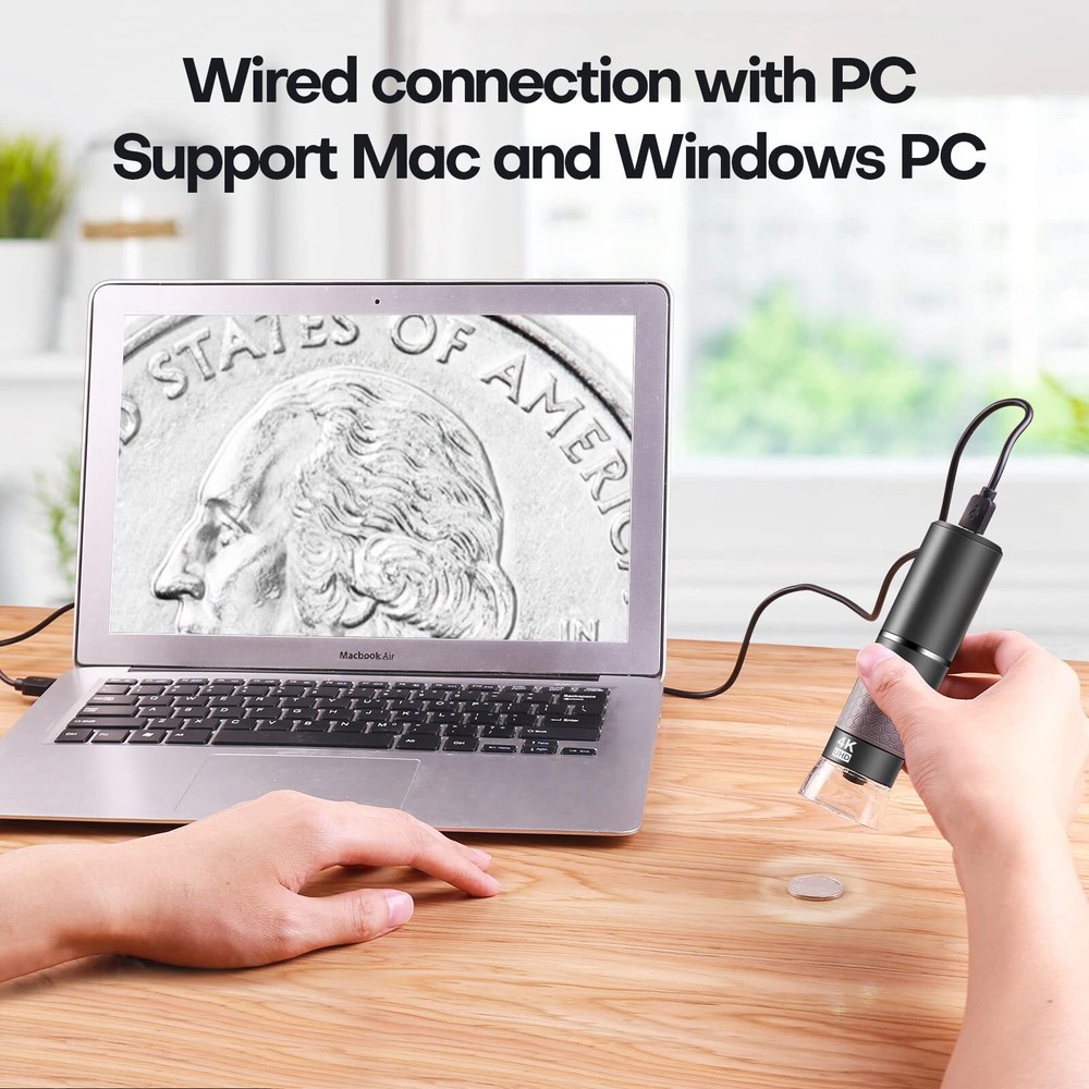 4K WiFi Digital Microscope – Wireless Handheld for iPhone Android Windows Mac