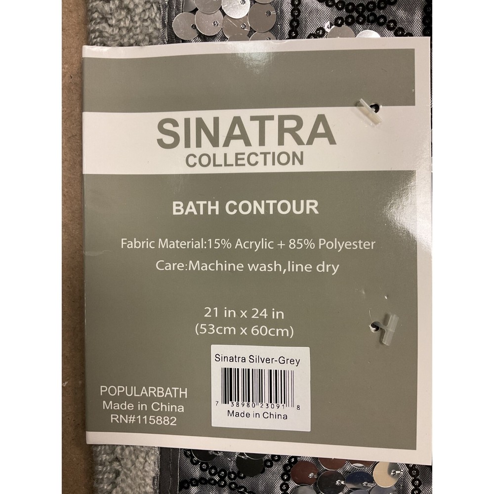 Popular Bath Silver Sinatra Bath Decor 21 x 24in