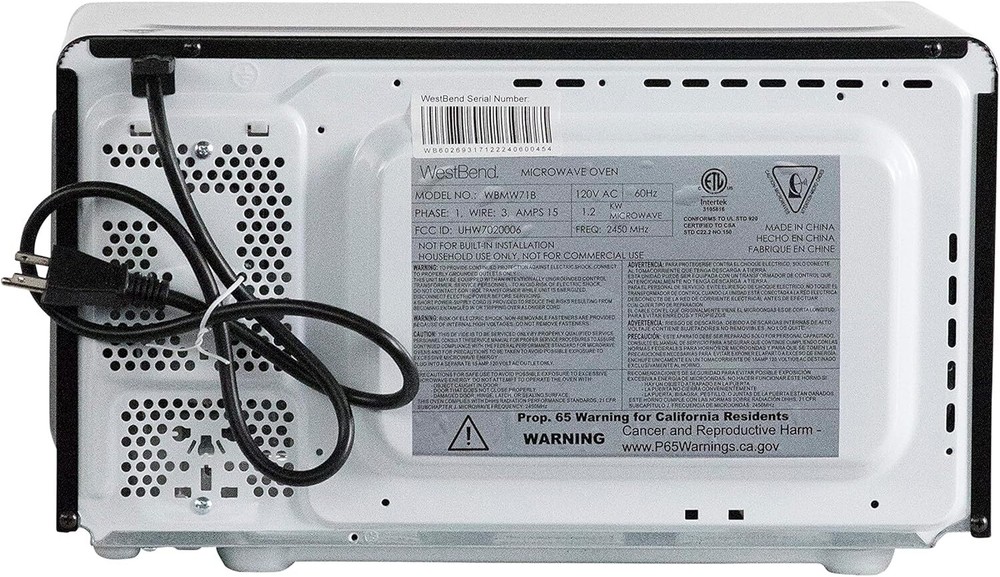 Horno microondas compacto de 700W con 6 funciones de precocción,panel de control