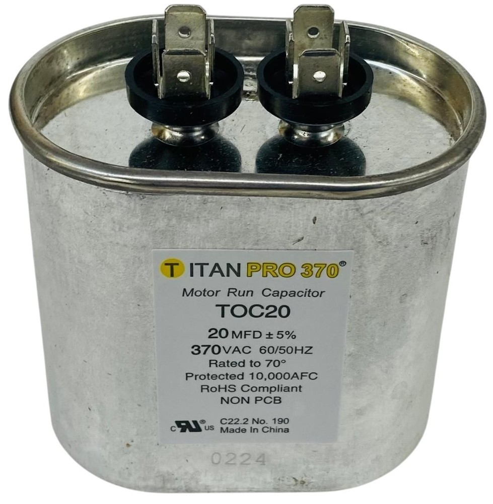 Packard® Titan Pro Motor Run Capacitor | Oval | 20 MFD | 370V | Part TOC20