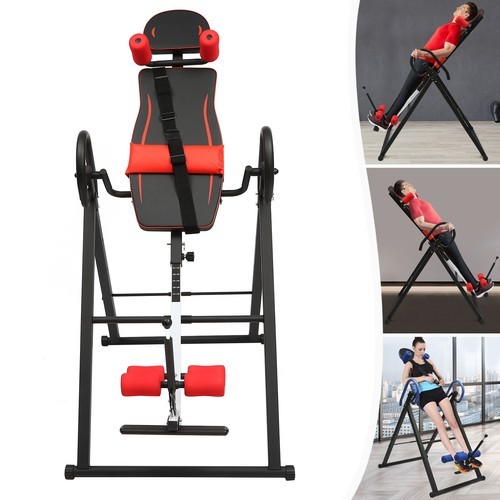 Inversion Table Teeter Machine Therapy Back Pain Relief Folding Gravity Fitness