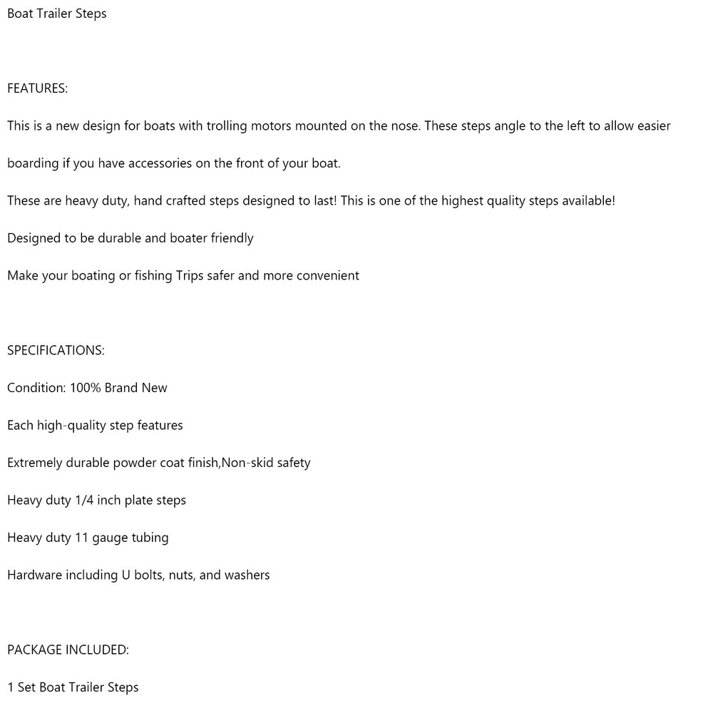 2 Step Dual Step bass Boat Trailer Steps #2