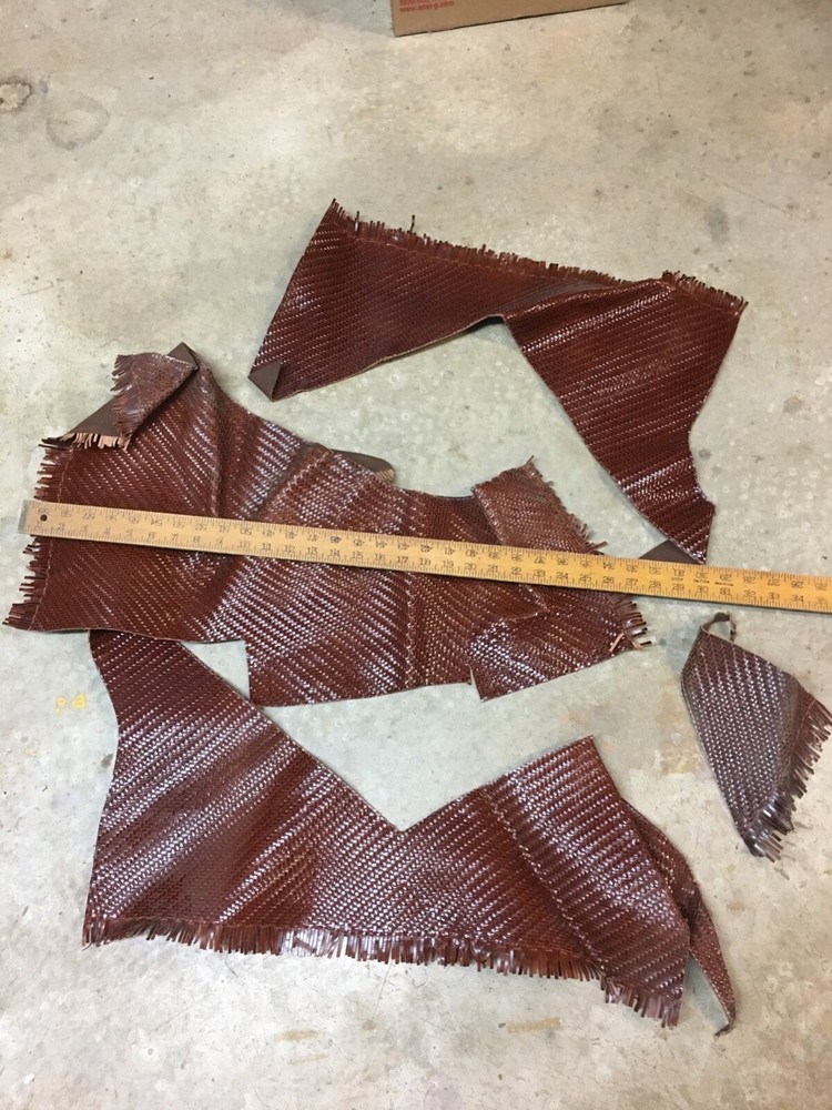 zz UPHOLSTERY WOVEN LEATHER HIDE 25 SMALL SCRAP PIECES FOR PROJECTS #13