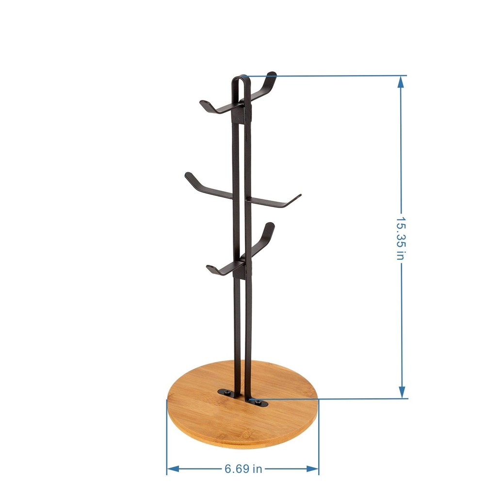 Coffee Mug Holder Espresso Cup Holder Mugs Tree Hanger Bamboo Base Coffee Cup Ho