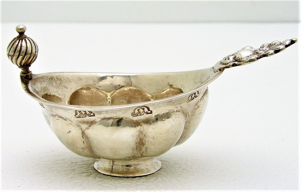 Swedish Solid Silver Brandy Taster Johan Soderdahl Soderkoping Date Marked 1790