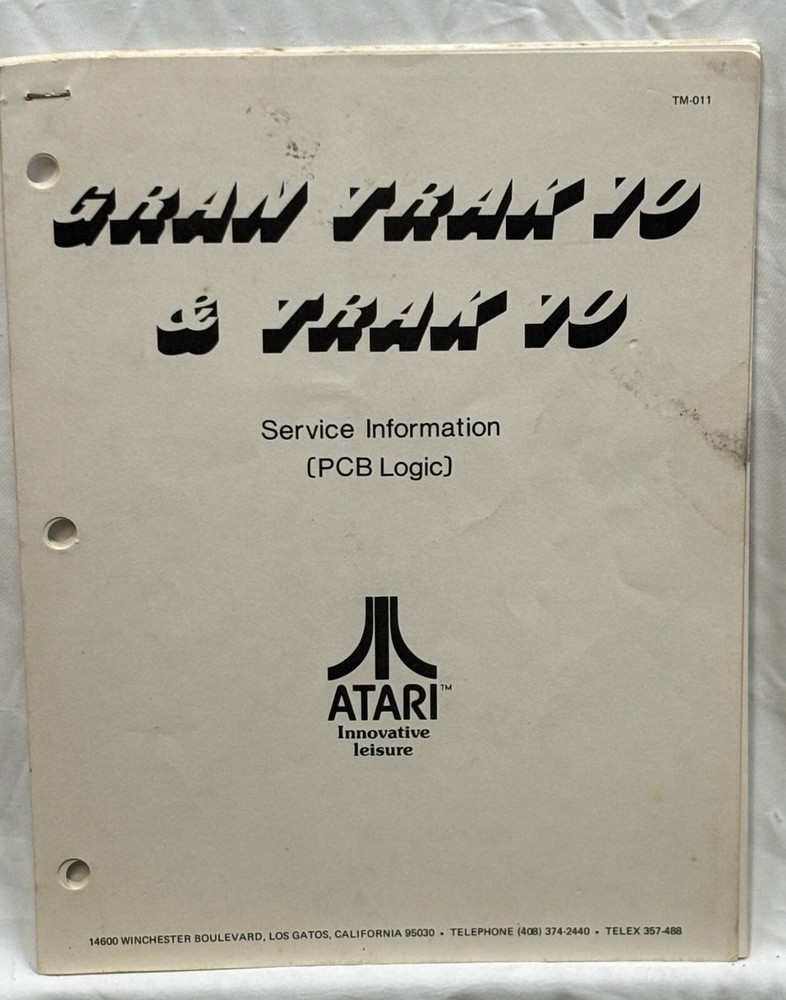 ORIGINAL-ATARI-GRAN TRAK 10 & TRAK 10-SERVICE INFORMATION