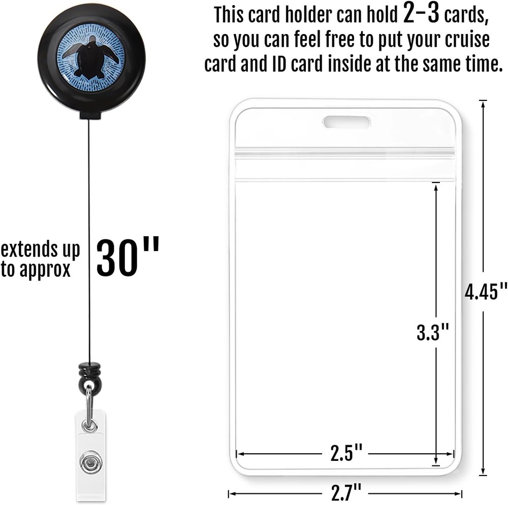 Cruise-Ready Adjustable Lanyards: Lightweight, Waterproof ID Holders (2-Pack)