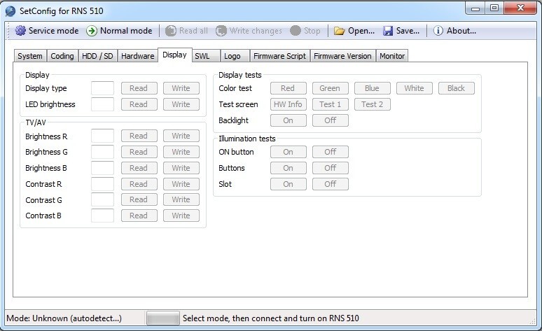 SetConfig 2.4.0 for RNS Radio Identify Supports RNS510 RNS810 RNS850 Pin code
