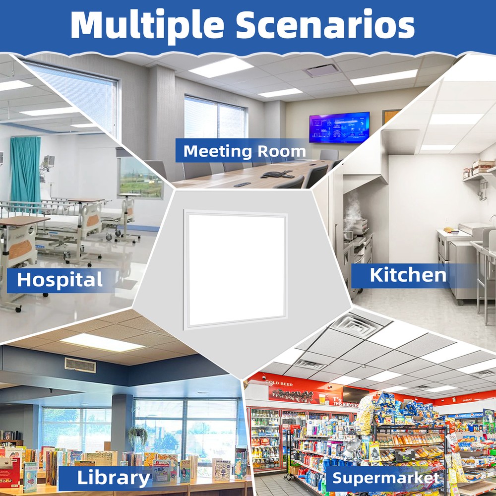 4Pack 2x2 LED Panel Light,5000K Daylight,Dimmable 0-10V Recessed Troffer Light