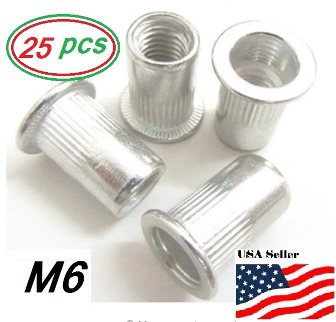 Aluminum Rivet Nut Rivnut Insert Nutsert - M6X1.0 - 25 pcs