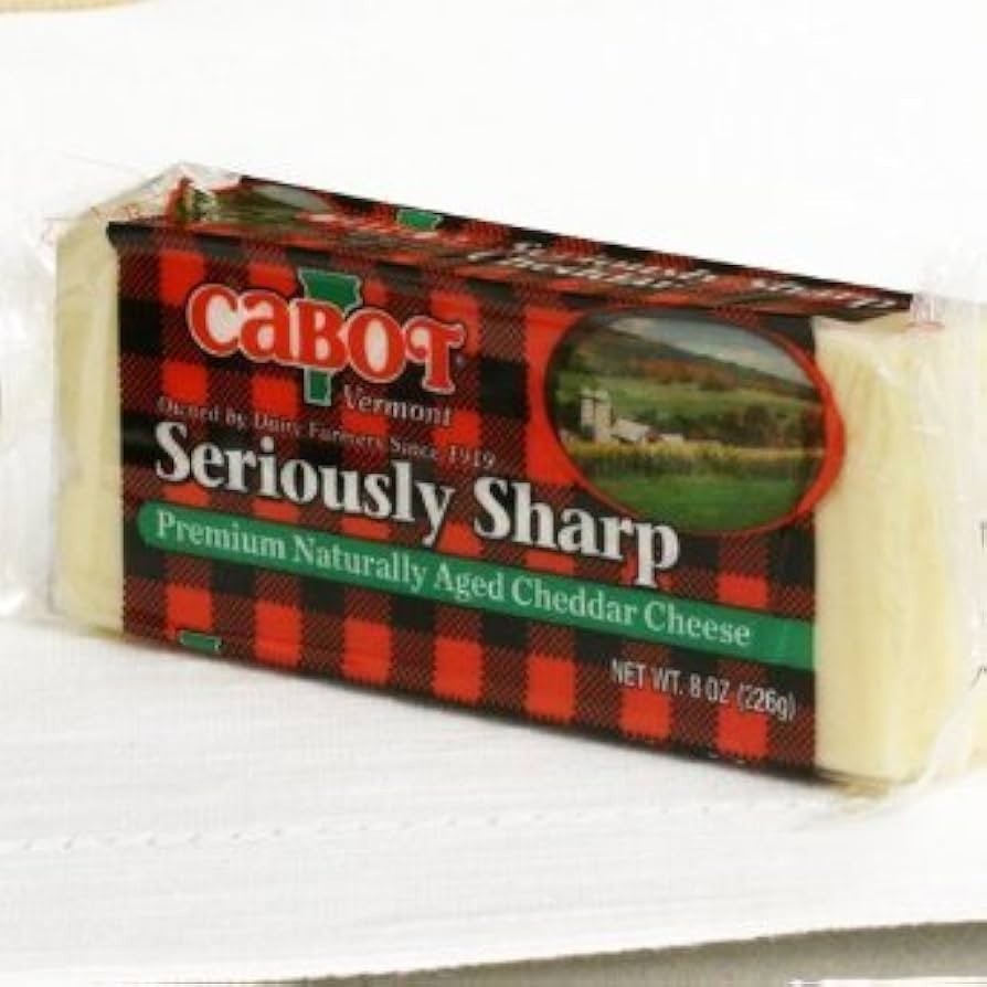 Cabot Seriously Sharp Cheddar Cheese – 8 oz Chunk (Pack of 3)