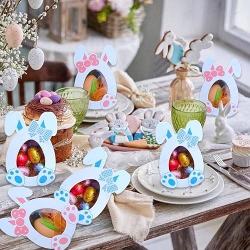 20 Pcs Easter Eggs Candy Treat Boxes Bunny Storage Holder Containers with