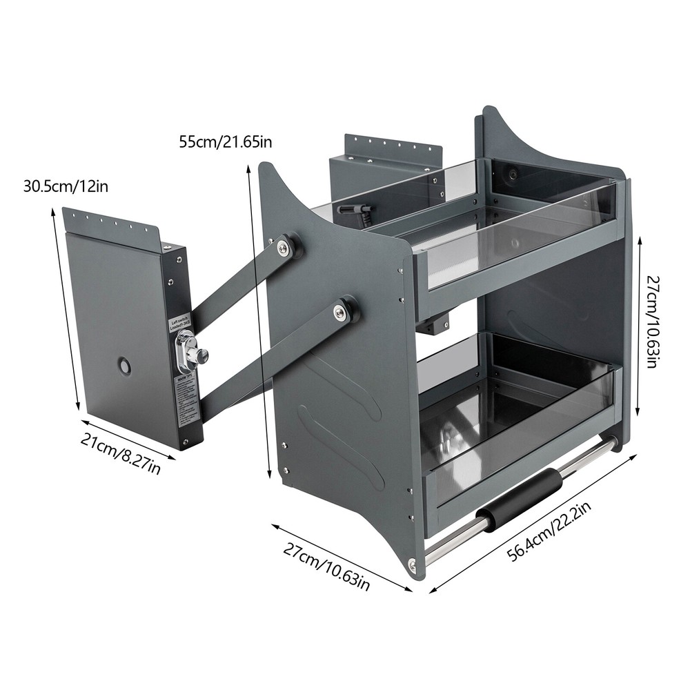 Pull Down Shelf Upper Kitchen Wall Cabinet Storage Organizer (24inch Cabinet)