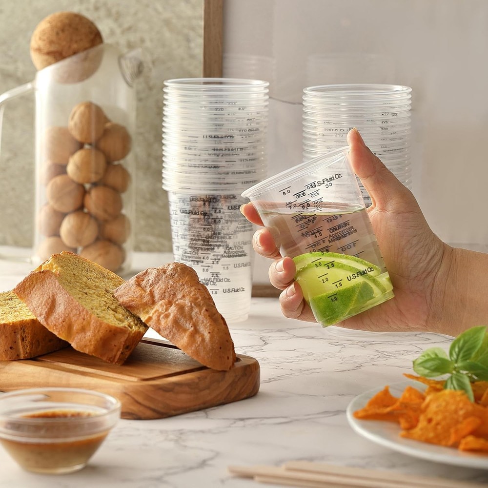 40 Pack Disposable Plastic Measuring Cups for Baking Cooking Epoxy Resin Mixing