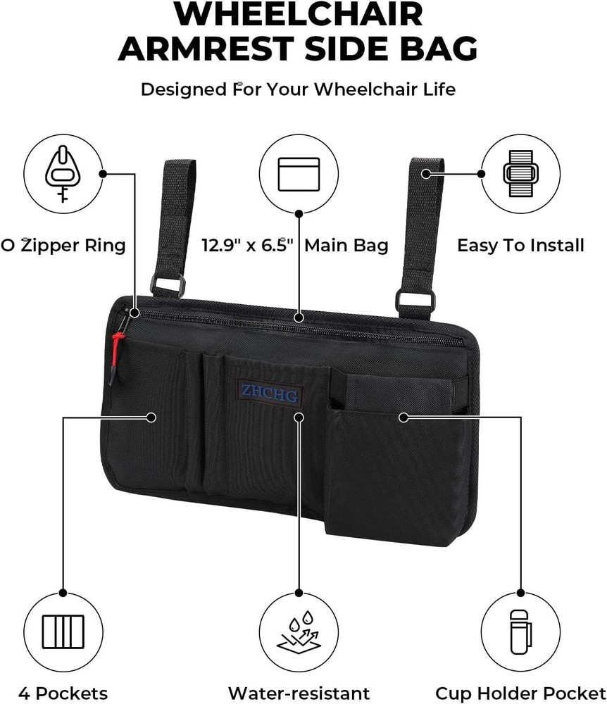 Wheelchair Accessories Bag for Walkers, Rollators