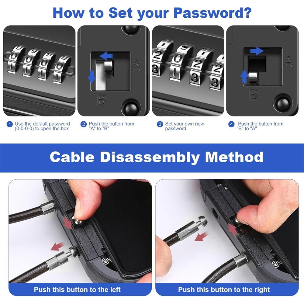 Safe Box Combination Security Case Travel Lockbox with Code Waterproof Portable