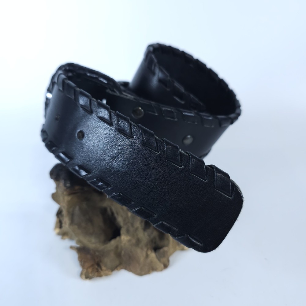 Braided Leather Belt Men Size 34 Full Grain Cowhide (No Loop)