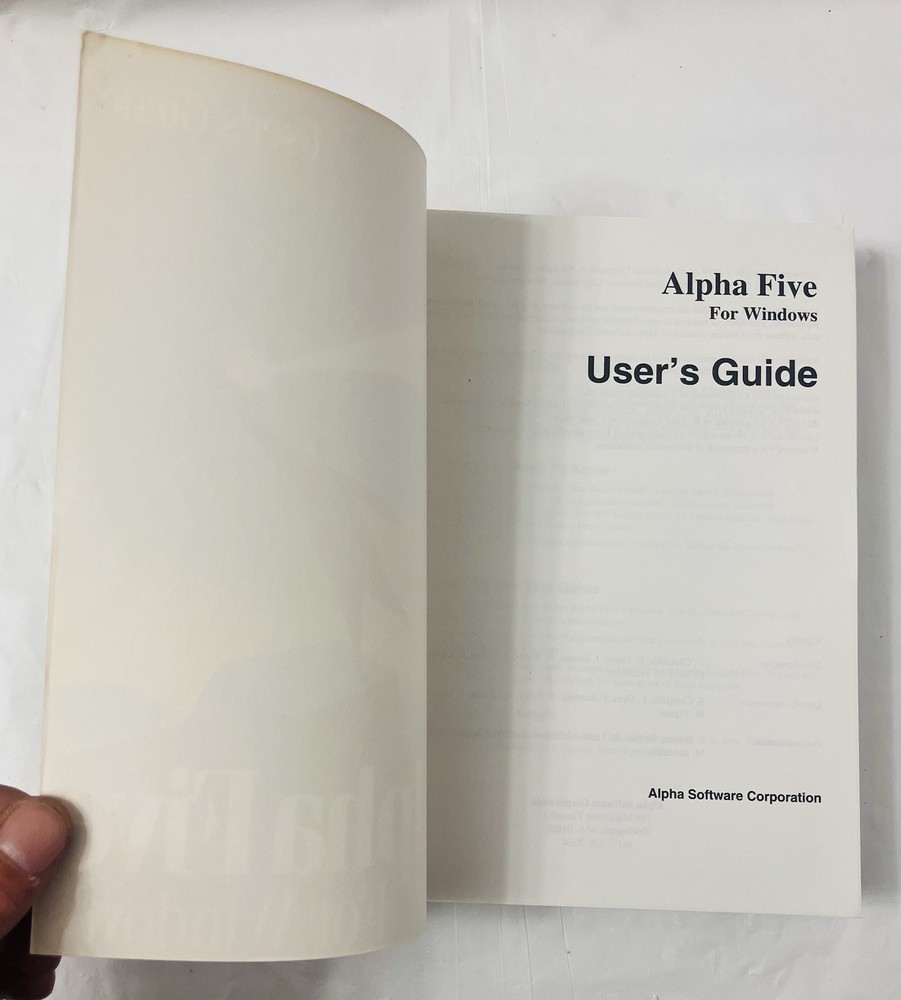 Alpha Five For Windows Manuals Set (4) User Guide Tutorial Xbasic Reference 1994