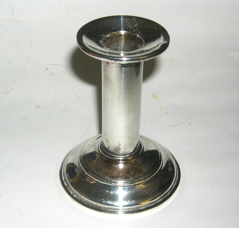 William Neale stylish Silver Column Style Candlestick c1912