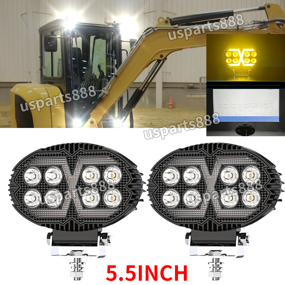 2PCS 5'' LED WORK LIGHTS fit Caterpillar Construction Equipment Forklift Tractor