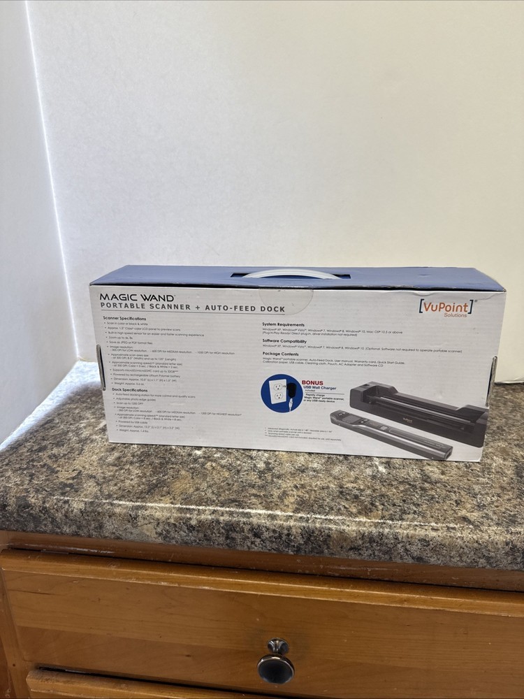VuPoint Magic Wand Portable Handheld Scanner with Auto-Feed Dock - New
