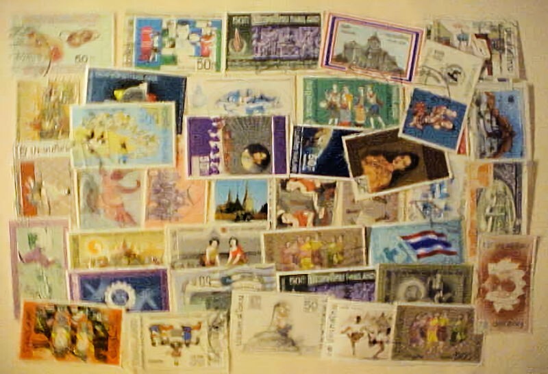 THAILAND STAMP  39 DIFF.   50cents USED LARGE COMMEMORTIVE