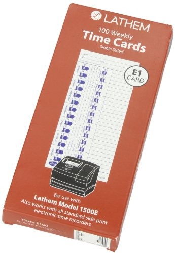 Lathem Time Universal Card, White, 100 per Pack (E100), 4 x 4 x 9, white
