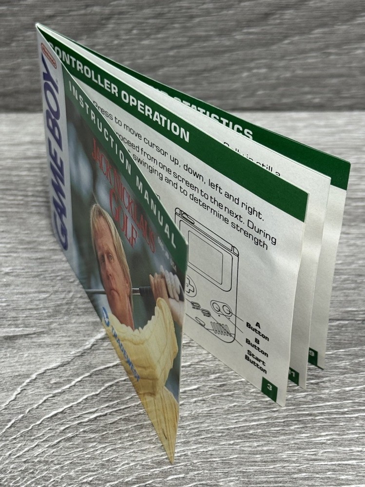 Jack Nicholson Nintendo Gameboy Manual ONLY