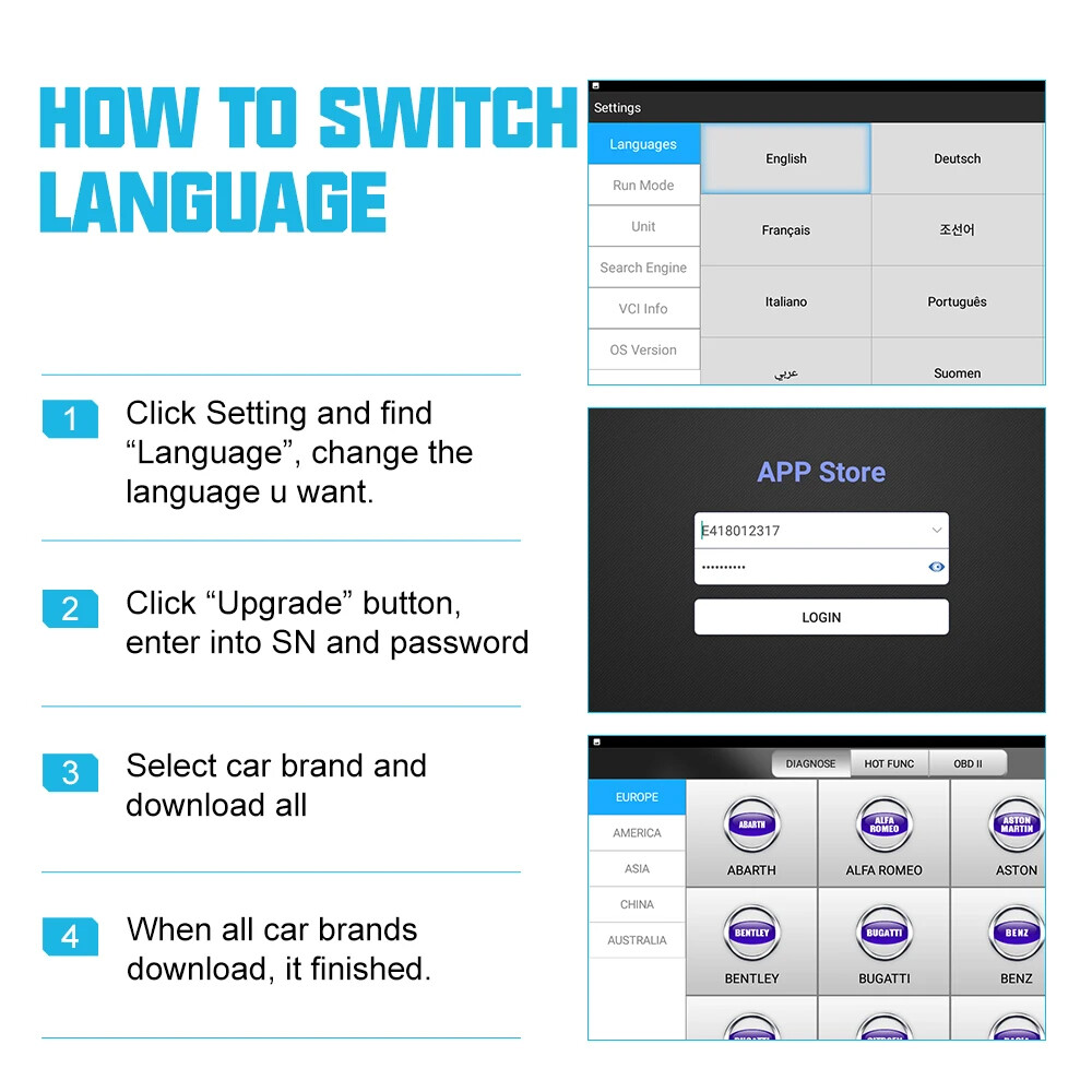 ANCEL X7 Full System Bidirectional OBD2 Scanner Car Diagnostic Tool ECU Coding
