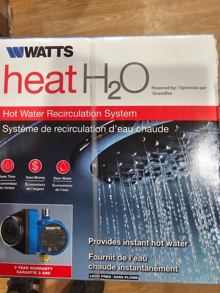 Watts Hot Water Recirculation System, heat H2O, 24 Hr Programmable Timer ( NEW )