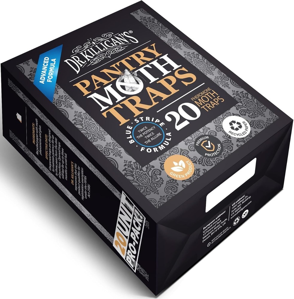 Dr. Killigan's Proven Pantry Moth Traps - Capture Moths Effortlessly, 20 Count