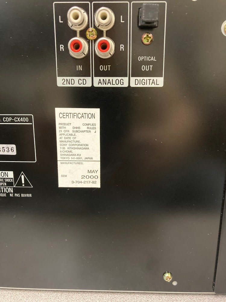 Sony CDP-CX400 MegaStorage 400 CD Changer. Pristine condition.