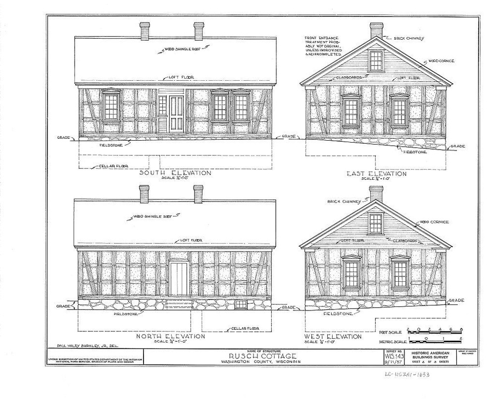 Timber frame cottage, printed architectural drawings, single story home plan