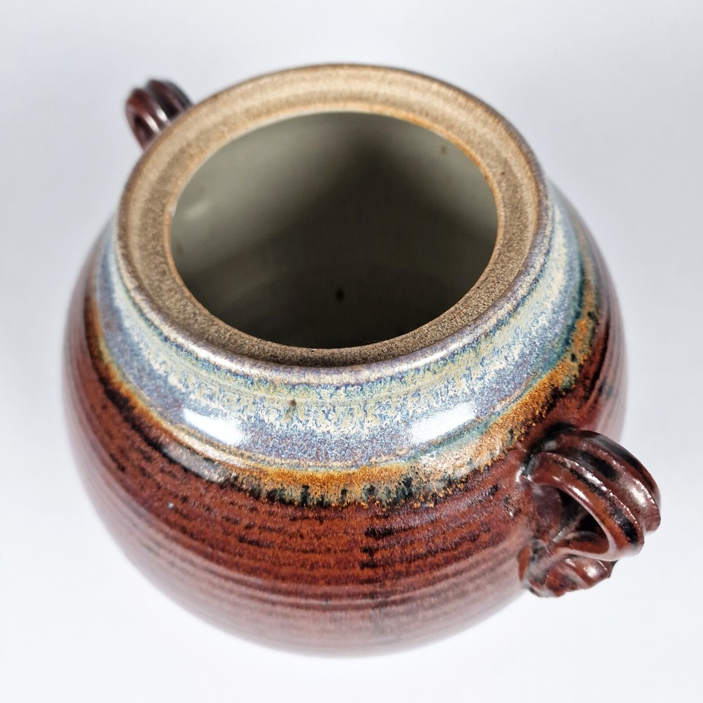 Large Ginger Jar Studio Pottery Vintage Kitchen Storage Container Signed Horton