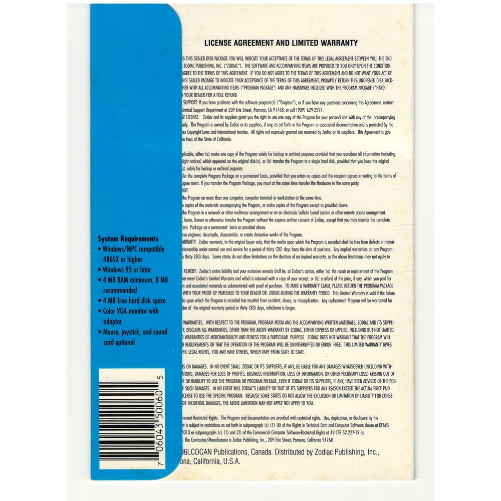 zodiac WINDOWS 95 super collection (SHAREWARE DISK) [1996]