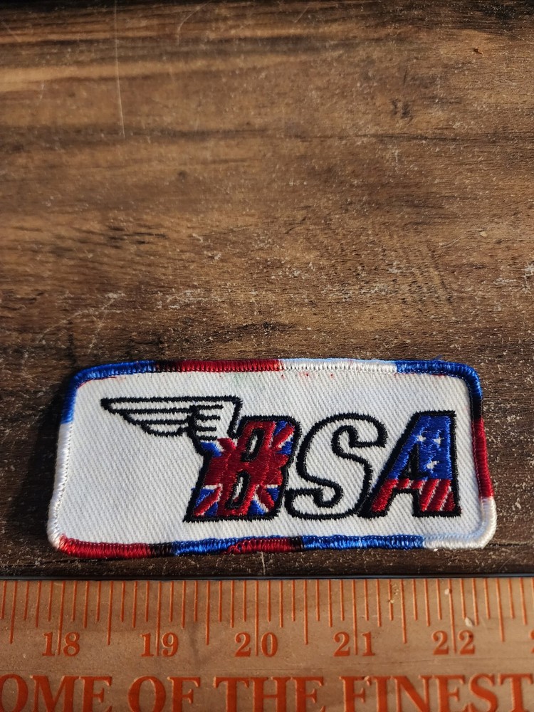 Vintage BSA Rectangular Sew On Patch FREE SHIPPING