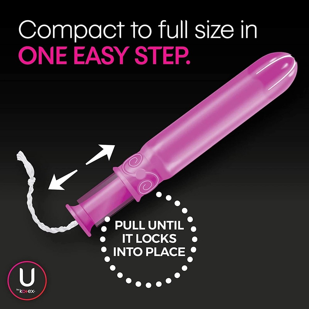 Tampon U by Kotex Click Regular Absorbency Plastic Applicator Compact 48 Ct.