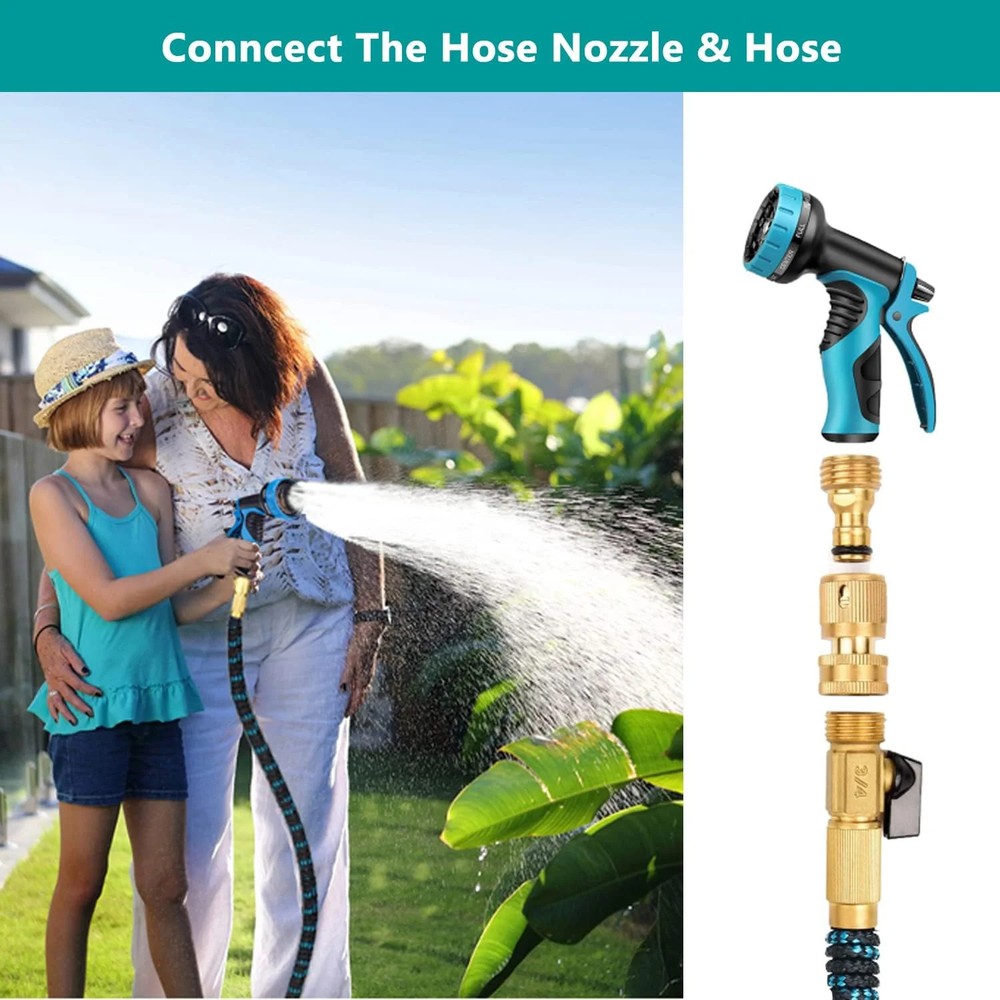 FINEST+ Garden Hose Quick Connector, Solid Brass 3/4 Inch Thread Fitting No-Leak