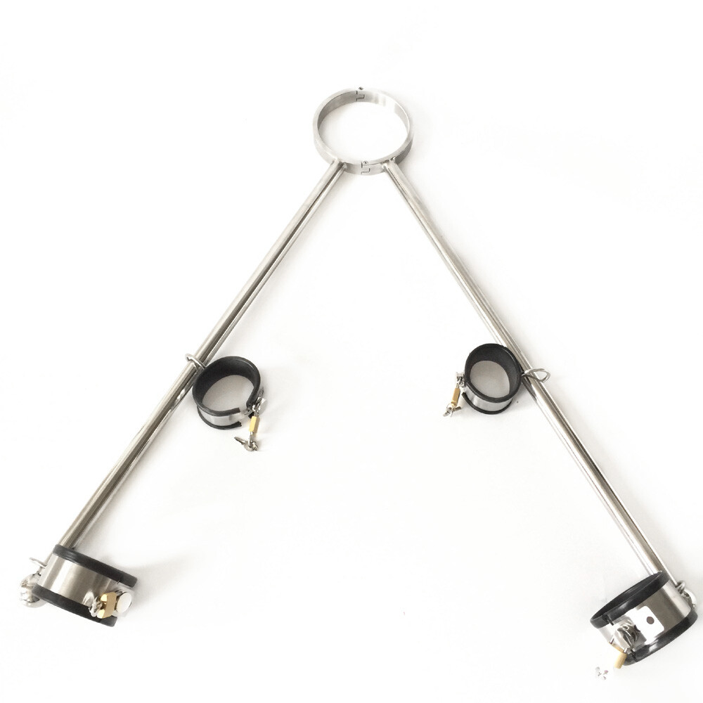 Slave Rack Frame Luxury Spreader Bar Restraint Bondage Hand Ankle Cuffs Collar