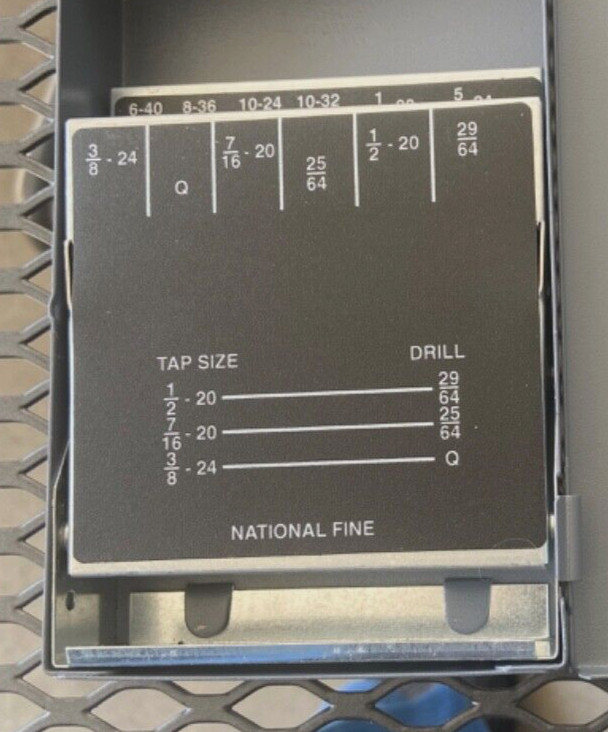 Huot 12650 INDEX Taps & Drills Case USA ( DOES NOT INCLUDE TOOLS)