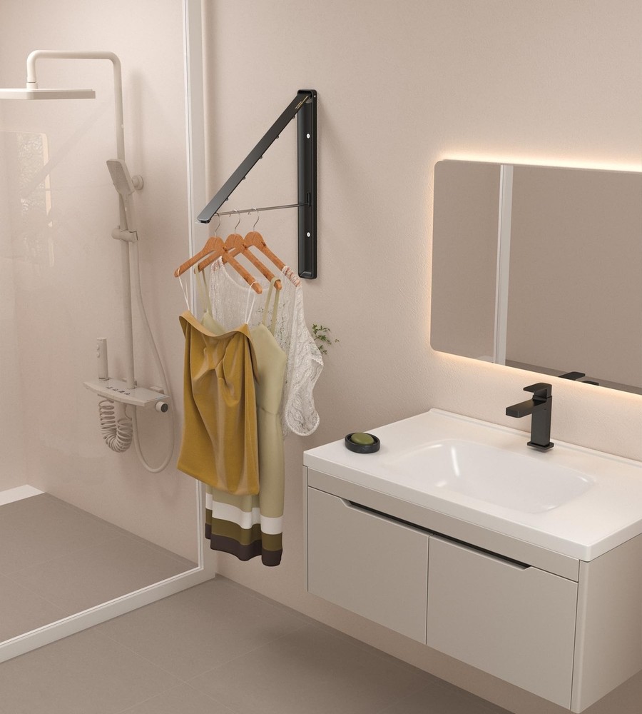 Dr.DJ Clothes Drying Rack Wall Mounted, Retractable & Foldable Clothes Hanger...